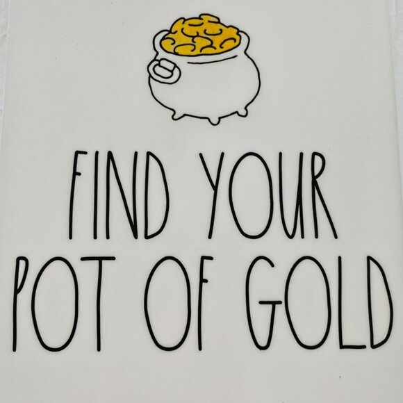 Rae Dunn St Patricks Day Sign Pot of Gold Wall Hanging Art Ceramic Plaque Home - Picture 5 of 9